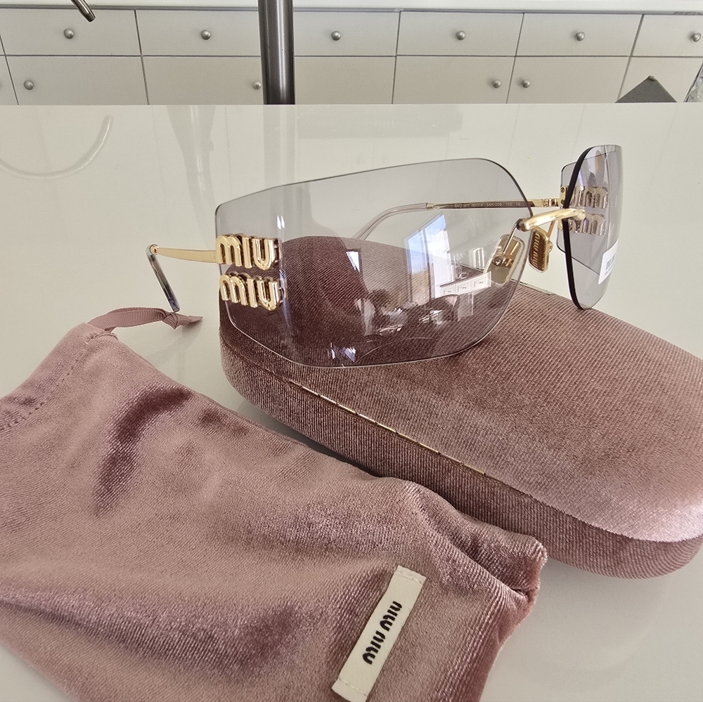 Miu Miu 54ys Women's Sunglasses Light Gray/gold